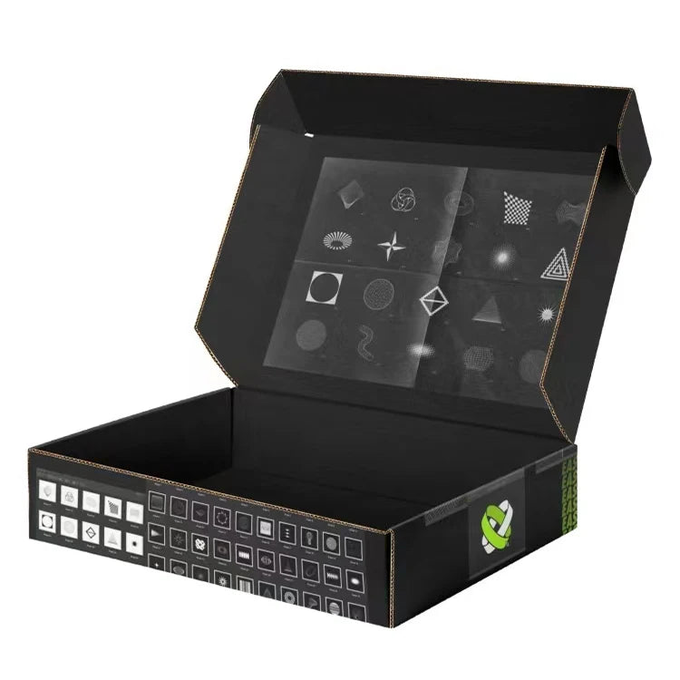 Custom Reasonable Price Skincare Packaging Black Paper Box Shoes Corrugated Packaging Paper Shipping Boxes