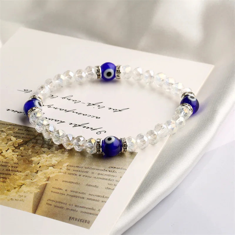 Hot Selling Fashion Devil's Eye Triple protection Beaded Bracelets Men's and Women's Bead Eyes Pendant Jewelry Bracelet
