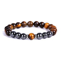 Fashion Natural Tiger Eye Hematite Beaded Yoga Energy Bracelet Customized Number Pattern Bangle for Weddings and Jewelry Use