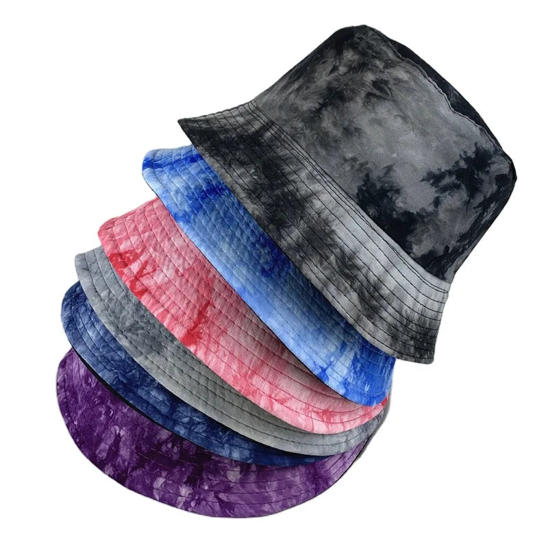 Designer Colors Fashion Luxury Custom 100% Cotton Plain Summer Custom Women Girl Tie Dye Reversible Fisherman Bucket Hats