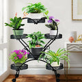 Iron Black Heart Shaped Modern Display Shelf with Wheels Garden Planter Outdoor and Living Room Indoor Metal Plant Stand