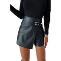 Fashion Designs New  Women 2025 Casual Shorts High Waist Black PU Leather Shorts