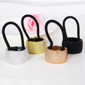 2025 Round Clasp Decorative Crystal Rhinestone Beads Metal Pony Tail Holder Elastic Rubber Hair Ponytail Ties for Women Girls