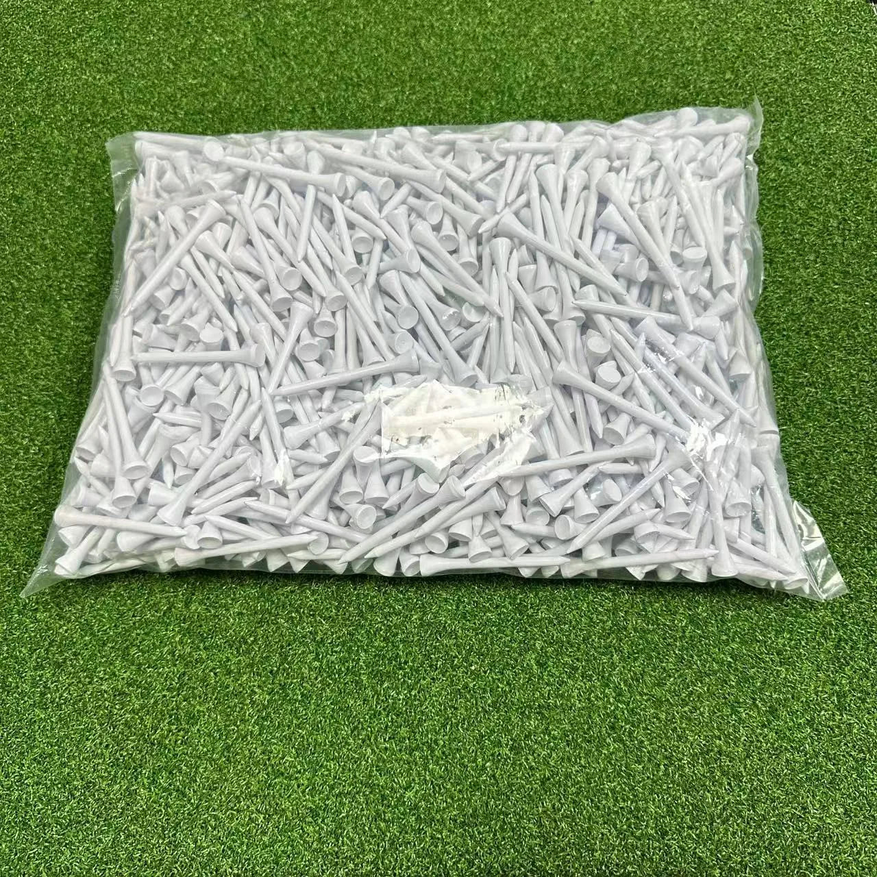 Ready to Ship 1000 Pack Professional White Wooden Golf Tees  3-1/4 Inch 83mm Durable Wood Material