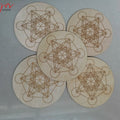 4inch  Metatron's Cube  Sacred Geometry Wood coaster Wooden Crystal Grid Spiritual Meditation