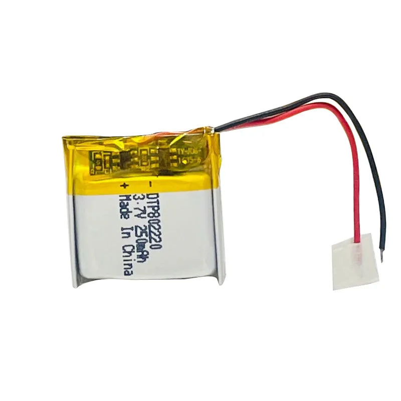 Customizable OEM Lithium Batteries DTP 802220 Rechargeable Lipo Li Polymer Battery 3.7V 250mah 0.925wh Li-polymer Batteries