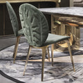 High-End Light Luxury Dining Chair Embroidered Backrest Modern Stainless Steel Makeup Chair for Home Bedroom Trendy Furniture