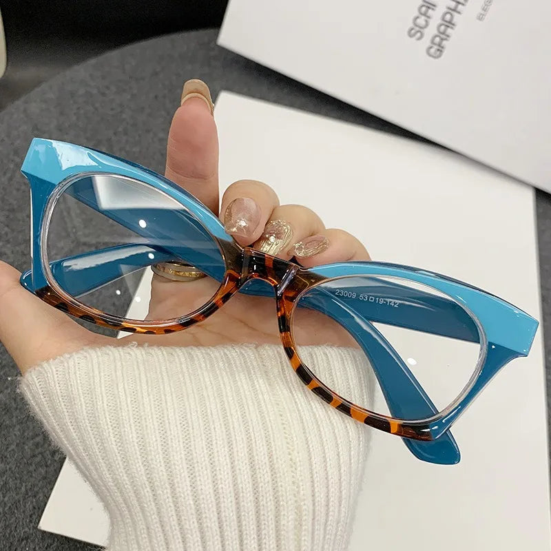 2025 New Trendy Fashion Design Ladies Eyeglasses Optical Color Contrast Anti Blue Light Glasses Frame