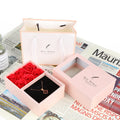 Customized Valentine's Day Eternal Rose Jewelry Gift Box Embossing UV Coating Art Cardboard Recycled Materials Includes Bag