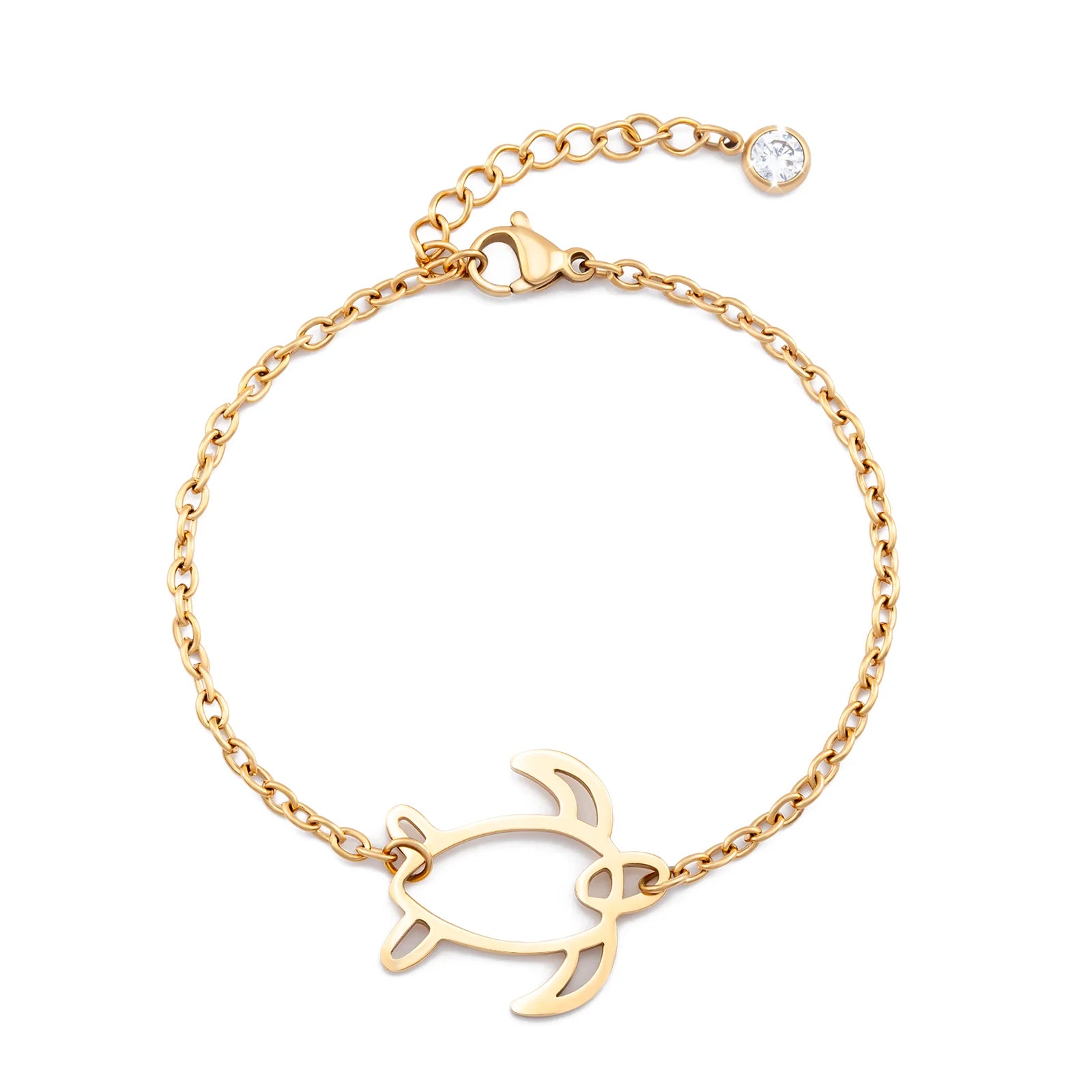 Non Tarnish Animal Turtle Charm Bracelet Stainless Steel Handmade Adjustable Chain Bracelets Girls Women Jewelry