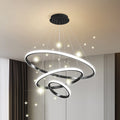 Modern Luxury LED Chandelier Pendant Light 3 Round Ring Single Color Nordic Style Hanging Ceiling Lights for Room