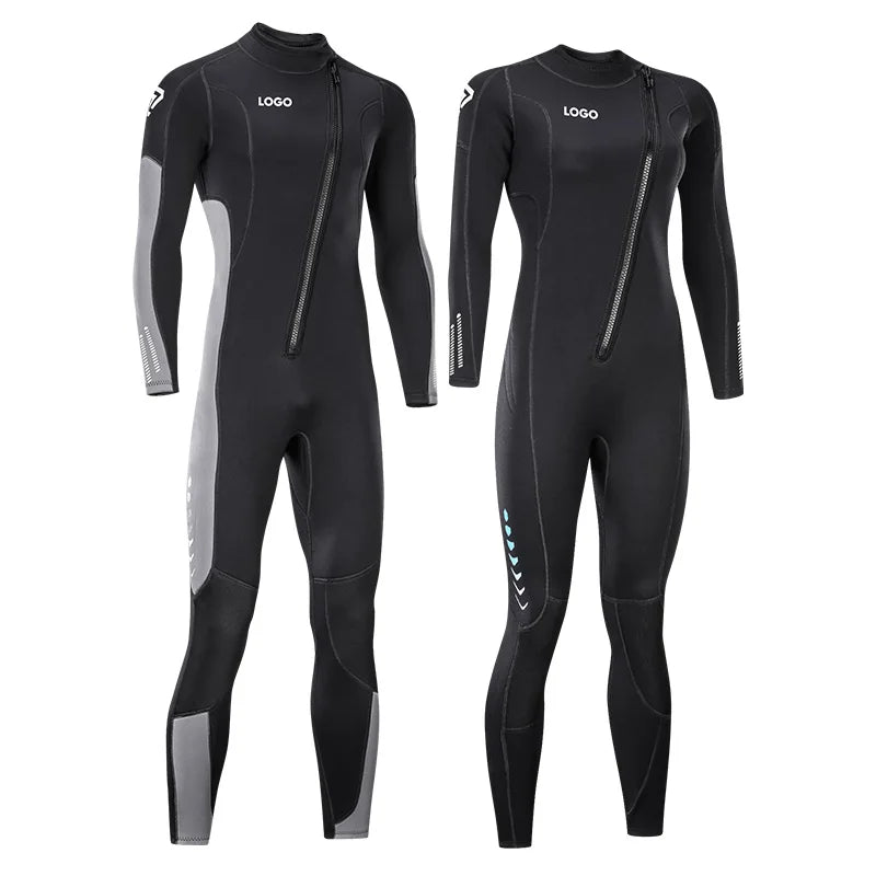 3Mm Long Sleeves Front Zipper Neoprene Wetsuits Waterproof Surfing Triathlon Diving Wetsuit