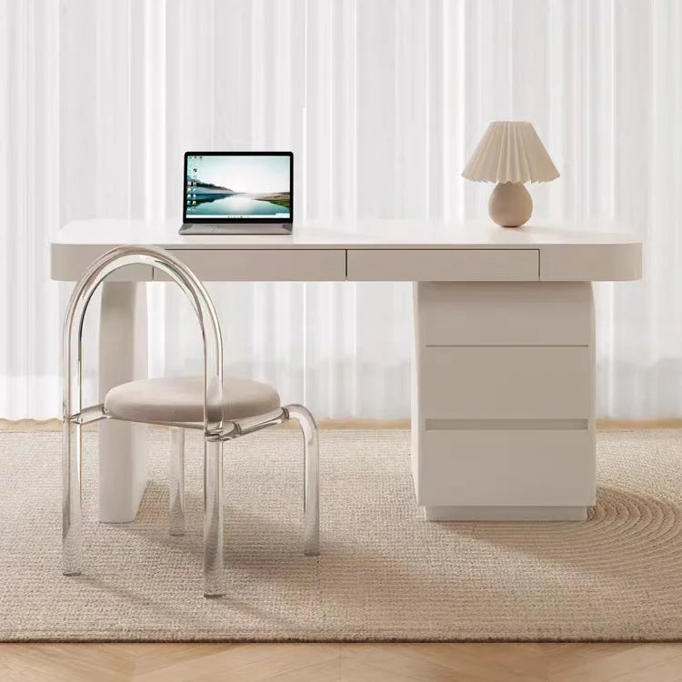 Italian Style Walnut Veneer Office Desk Modern Home Office Writing Table Office CEO Manager Executive Desk With Drawers