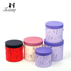 Zexwrap Wholesale Three-piece 3D Hollow-Out Packaging Round Dragonfly Flower Gift Box