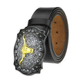 New Punk Rock Style Men's Plate Buckle Belt Locomotive Big Genuine Leather Belts for Men Cowhide Jeans LQbelt Factory Custom