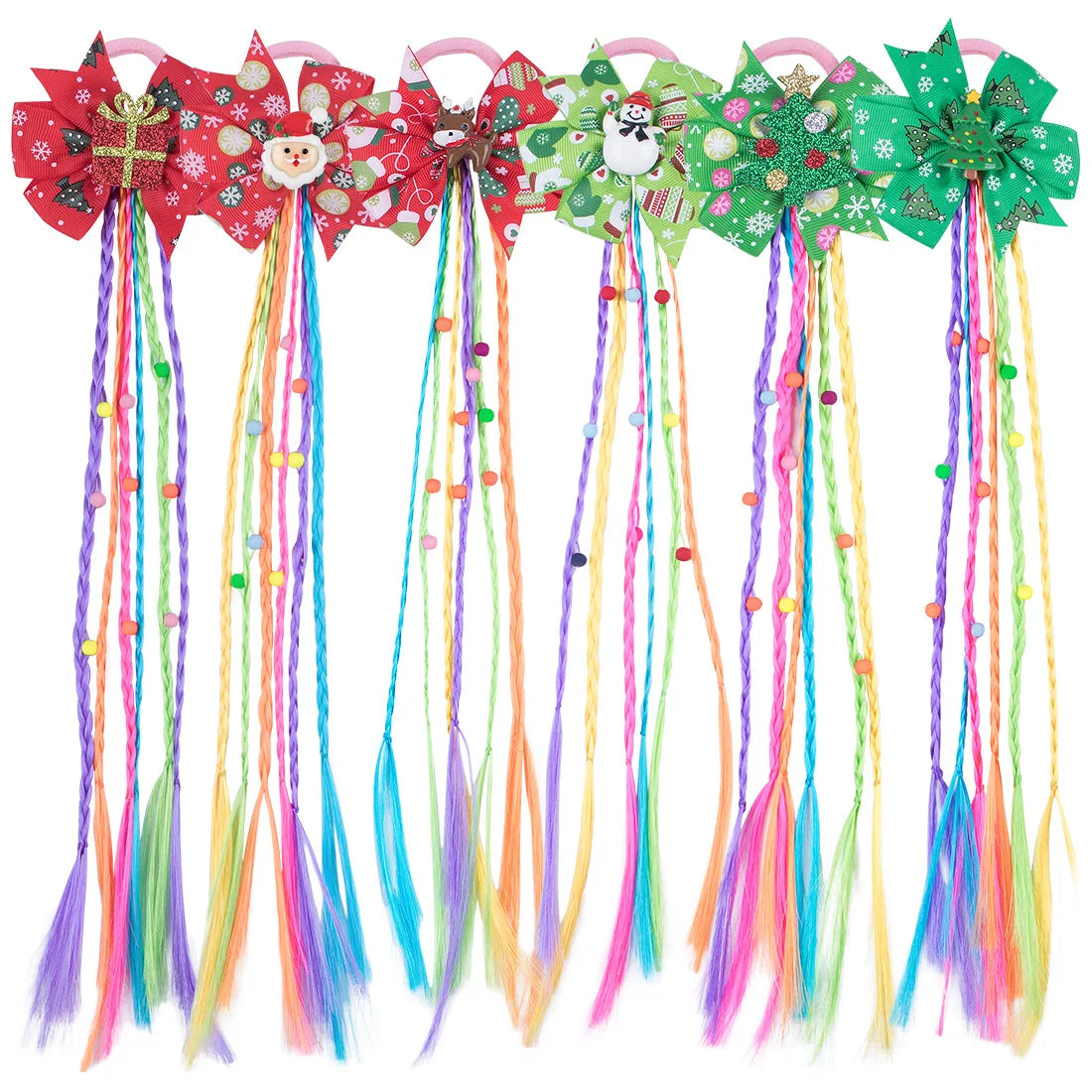 New Style Children's Christmas butterfly Wig Hair Bands Girl a Wiggs Ponytail Braids Party Hair Accessory for Kids