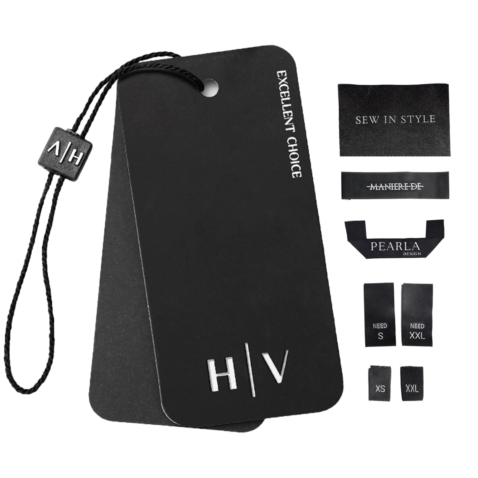 Black Custom Hanging Label Kraft Clothes Printed Paper Label Custom Swing Price Hang Tag Jewelry Labels for Clothing Brand