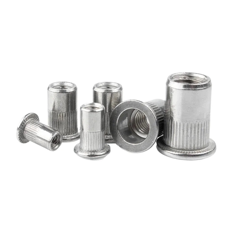 Professional Aluminum Rivet Nut Threaded Rivet Nut Inserts Flat Head Rivnut Nutsert M3-M10 Repairing Tools Hardware Manufacturer