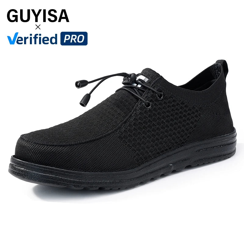 GUYISA  Outdoor Leisure Series Safety Shoes Fashionable Breathable Steel Toe Work Shoes for Men
