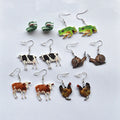 Euro-American Cross-border Creative Simulation Girls Earrings Kids Personality Printing Simple Animal Resin Hoop Earrings