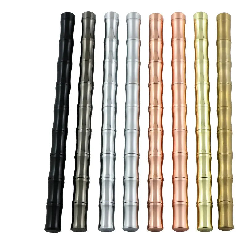 Vintage Rotating Bamboo Shaped Brass Gel Pen No Clip Multi Finish Frosted Mirror Plated Glossy Gunblack Gold Blue Metal 1.0mm