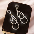 Long Drop Earrings for Women Water Droplet Brilliant Lab Diamond Brides Bridesmaid Dangling Earrings