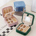 Creative Velvet Mirrored Jewelry Box Travel Portable Jewelry Necklace Earnail Ring Storage Box