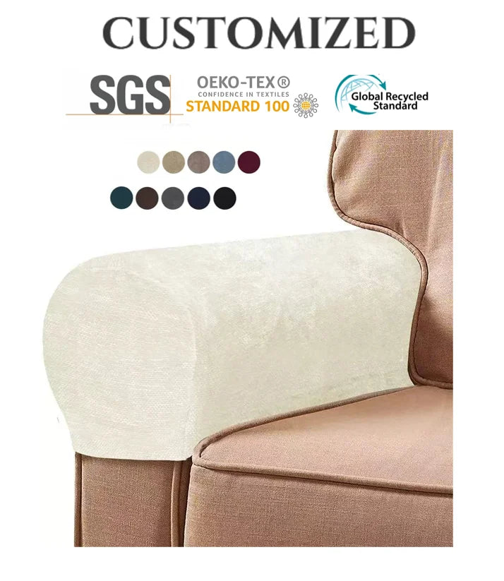 Wholesale Velvet Sofa Armrest Cover Washable Stretchy Stain-resistant Protective Thickened Classic Plain and Simple