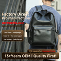 Casual PU Leather Laptop Bags for Men School Bag Work Travel PU Leather Men's Backpack Bags