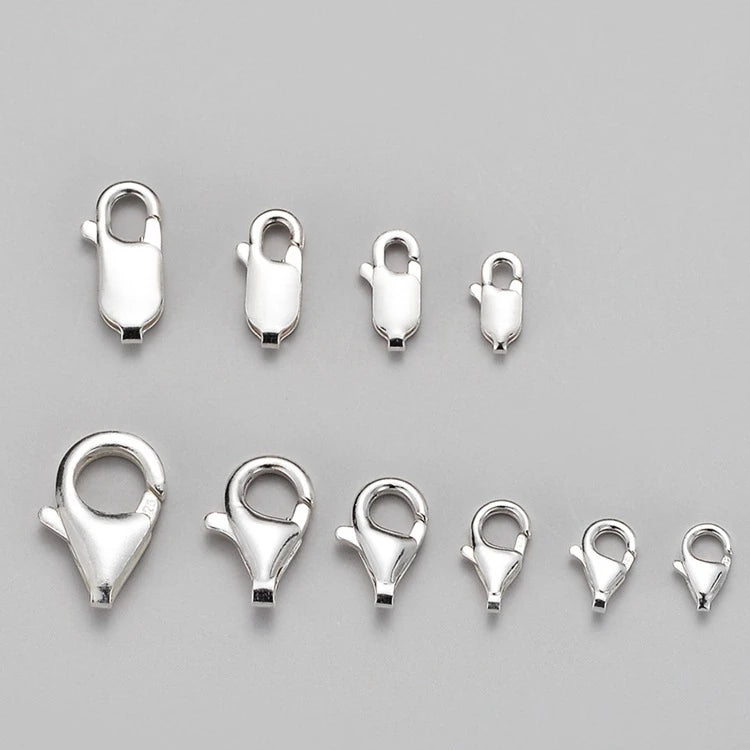 Sterling Silver 7mm 13mm Lobster Clasps Buckles for Bracelet Necklace Jewelry Making