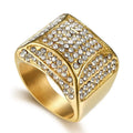 Hot Sale Europe Fashion Jewelry Zircon Ring Pyramid Charm for Men Wedding Silver Gold Stainless Steel Rings