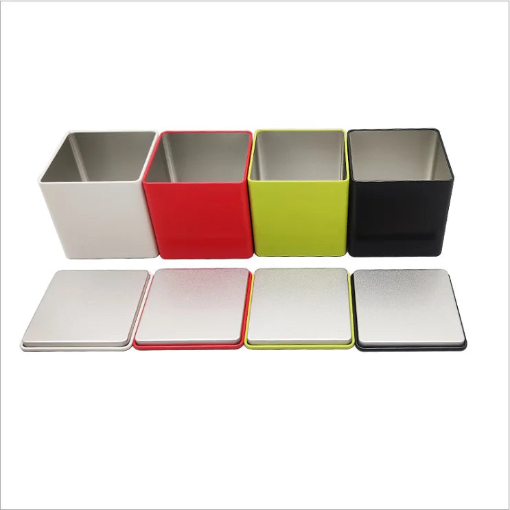 Luxury Food Packaging Metal Tin Box/black square Tea Container Tin/can Golden Tea Candy Jar