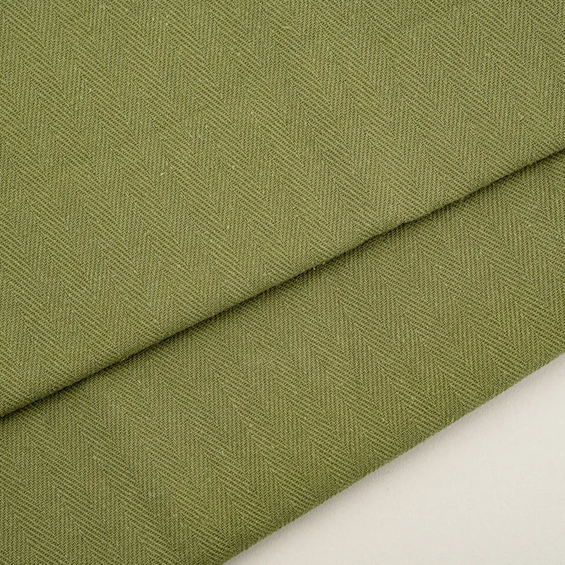 Custom Color 230gsm Olive Green Cotton Herringbone Fabric