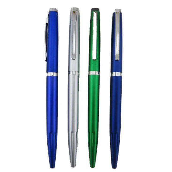Manufacture Directly Executive Ballpoint Pen Personalized Silver Metal 0.5mm Tip Multi-Colored Ink Custom Logo for Office School