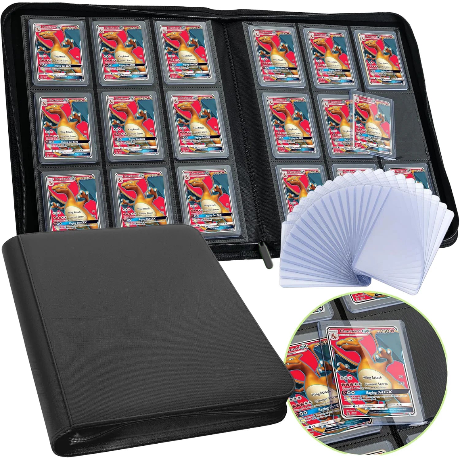 For Ultra Pro 252 Card Binder 9 Pockets Pokemo n Baseball TCG Football MT Sports Lorcana Top Loader Side Loading Cover Material