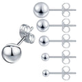 925 Sterling Silver Stud Earrings for Women Small Stud Earrings Different Sizes Stud Earrings 2mm 3mm 4mm 5mm 6mm