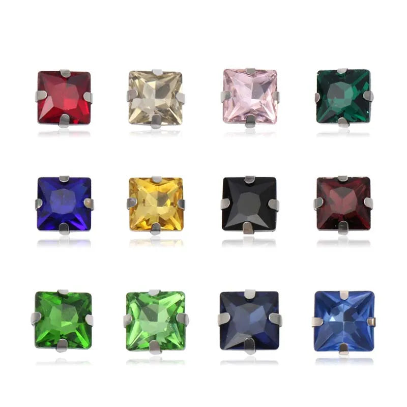 Diy Jewelry Findings Handmade Sewing Glass Drill square Crystal Shoes Bag Wedding Dress Costume Claw Setting Sew on Rhinestones