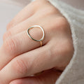 EManco Trendy Gold Stainless Steel Rings for Women Vintage Hollow Dainty Stackable Round Mini Rings Jewelry Classic Rings