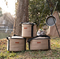 HIBO Vintage Style Outdoor Camping Bucket Travel Canvas Storage Bag 38x18cm 20L Open Top Candy Print Custom Logo Sundries
