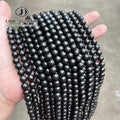 JD GEMS Wholesale 6mm Semi Precious Natural Black Jet Stone Beads Round Loose Gagitite Spacer Bead for Jewelry Making