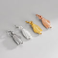 Creative Design 925 Sterling Silver Hollow Corn Shape Pendant Charms Gold Plated Cubic Corn Pendants for Jewelry Making