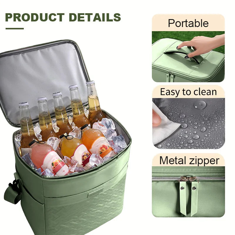 Premium Women's Insulated Thermal Bento Cooler Bag Freezable Crossbody Shoulder Bag for Picnics Workouts Made Durable Polyester