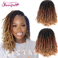 For Ombre Brown Pre-Looped Short Bohemian Braids Synthetic Hair Extension for Crochet Passion Twist Braiding Synthetic Hair