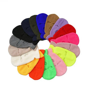 New Unisex Winter Windproof Outdoor 3 Hole Sports Balaclava Hat OEM Ski Mask Full Face Cover Embroidery Custom Plain Beanie Caps