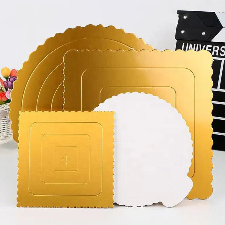 4/6/8/10inch Gold White Round Cake Board Thicken Paper Cardboard Cake Base Boards