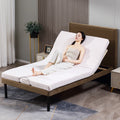 Modern Smart Wired Control Zero Clearance Birch Okin Motor Electric Slat Bed with Detachable Headboard