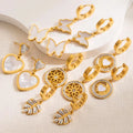 Fashion 14K 18K Gold Plated Stainless Steel Women Butterfly Pearl Hoop Earrings Fashion Jewelry Clip on Stud Drop Earrings