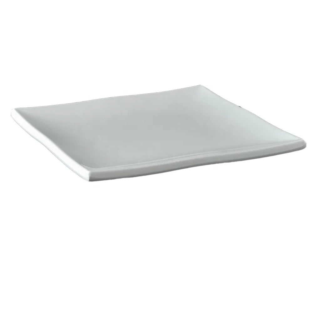 Unbreakable Restaurant Dinnerware 9 Inch White Square Melamine Charger Platter