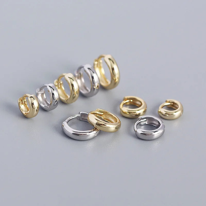 New Cute Design S925 Sterling Silver Shiny Polish 18K Gold Plating Hoop Earrings for Women YHE0350