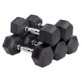 GongChuang GC-102 Hex Rubber-Covered Cast Iron Dumbbells Set 24kg/10kg Black Durable Anti-slip Grip Polybag+ctn+wooden Case